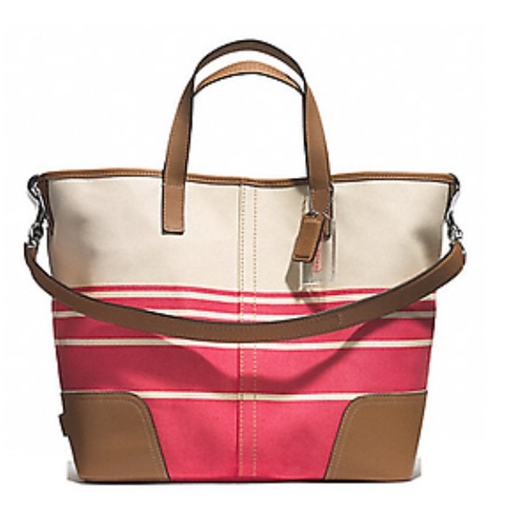 Coach Handbags - COACH HADLEY VARIEGATED STRIPED DUFFLE